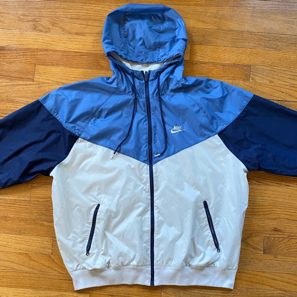 Nike Two-Tone Blue and White Hooded Jacket